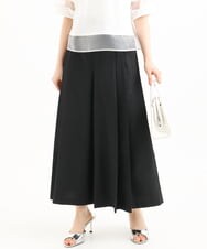 F1LGD51170 MK MICHEL KLEIN(小さいサイズ)(メゾン ドゥ サンク) 【小さいサイズ】[UVカット/接触冷感/洗える]サテンワイドパンツ アイボリー