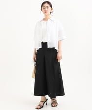 F1LGD51170 MK MICHEL KLEIN(小さいサイズ)(メゾン ドゥ サンク) 【小さいサイズ】[UVカット/接触冷感/洗える]サテンワイドパンツ アイボリー