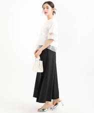 F1LGD51170 MK MICHEL KLEIN(小さいサイズ)(メゾン ドゥ サンク) 【小さいサイズ】[UVカット/接触冷感/洗える]サテンワイドパンツ アイボリー