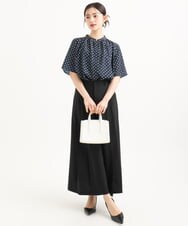 F1LGD51170 MK MICHEL KLEIN(小さいサイズ)(メゾン ドゥ サンク) 【小さいサイズ】[UVカット/接触冷感/洗える]サテンワイドパンツ アイボリー