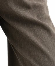 F1LGD55160 MK MICHEL KLEIN(小さいサイズ)(メゾン ドゥ サンク) 【小さいサイズ】[UVカット/防シワ/抗ピリング/洗濯機で洗える]ピンストライプ柄プルオンワイドパンツ ブラウン