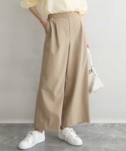 F1LGD56160 MK MICHEL KLEIN(小さいサイズ) 【小さいサイズ】[洗える]リネンライクストレッチ ストレートワイドパンツ