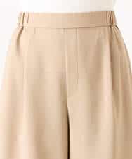 F1LGD56160 MK MICHEL KLEIN(小さいサイズ)(メゾン ドゥ サンク) 【小さいサイズ】[洗える]リネンライクストレッチ ストレートワイドパンツ ベージュ