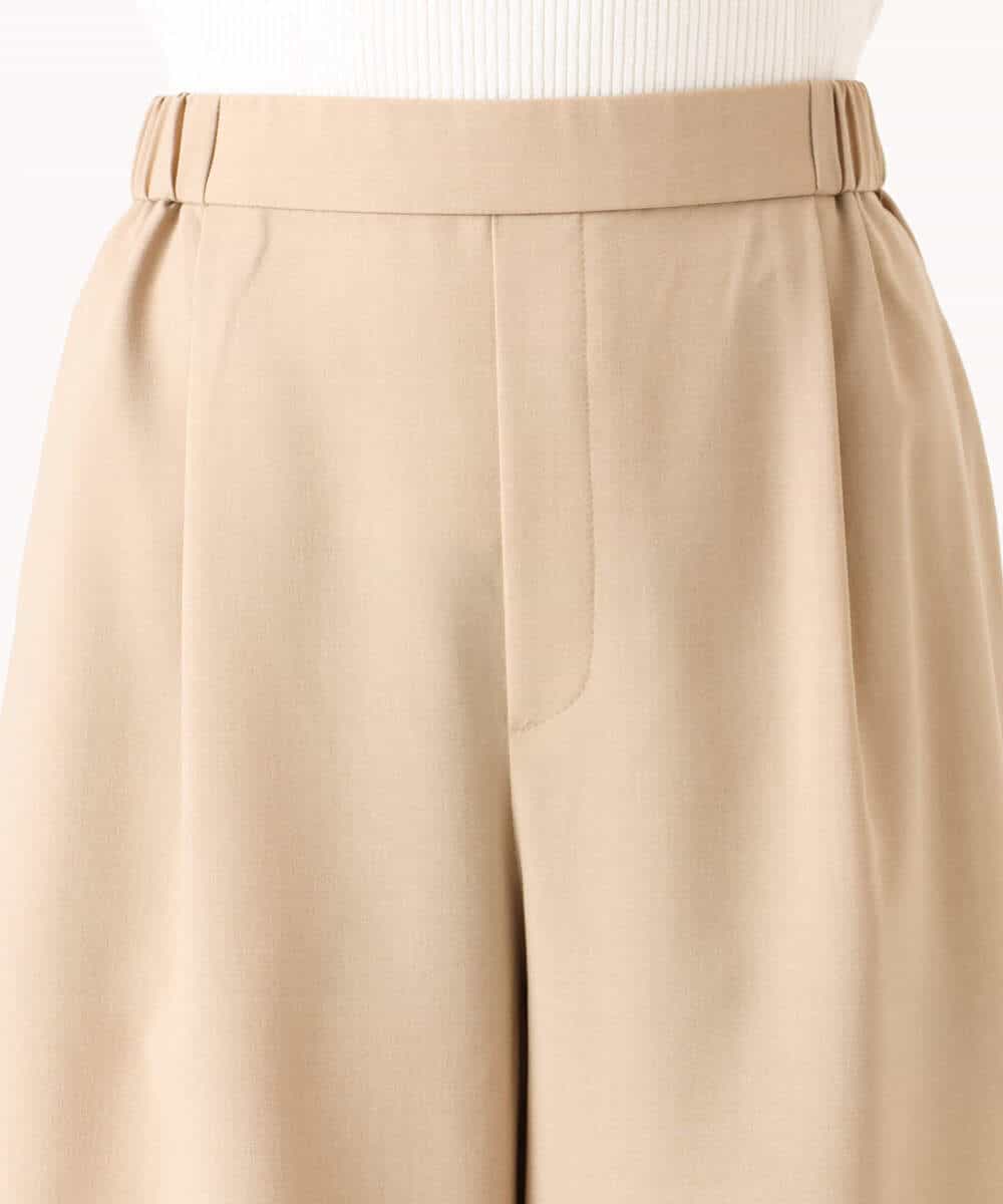 F1LGD56160 MK MICHEL KLEIN(小さいサイズ)(メゾン ドゥ サンク) 【小さいサイズ】[洗える]リネンライクストレッチ ストレートワイドパンツ ベージュ