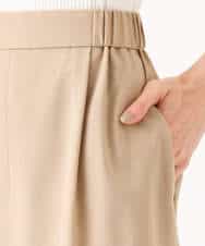 F1LGD56160 MK MICHEL KLEIN(小さいサイズ)(メゾン ドゥ サンク) 【小さいサイズ】[洗える]リネンライクストレッチ ストレートワイドパンツ ベージュ