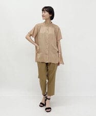 F1LGP52130 MK MICHEL KLEIN(小さいサイズ)(メゾン ドゥ サンク) 【小さいサイズ/洗える】リボンベルト付きテーパードパンツ キャメル