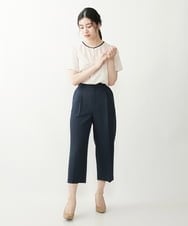F1LGP56150 MK MICHEL KLEIN(小さいサイズ)(メゾン ドゥ サンク) 【小さいサイズ/Comfortシリーズ】リネンライクベーシックワイドパンツ ライトブルー