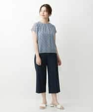 F1LGP56150 MK MICHEL KLEIN(小さいサイズ)(メゾン ドゥ サンク) 【小さいサイズ/Comfortシリーズ】リネンライクベーシックワイドパンツ ライトブルー