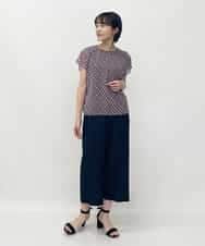 F1LGP56150 MK MICHEL KLEIN(小さいサイズ)(メゾン ドゥ サンク) 【小さいサイズ/Comfortシリーズ】リネンライクベーシックワイドパンツ ライトブルー