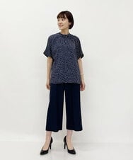 F1LGP56150 MK MICHEL KLEIN(小さいサイズ)(メゾン ドゥ サンク) 【小さいサイズ/Comfortシリーズ】リネンライクベーシックワイドパンツ ライトブルー