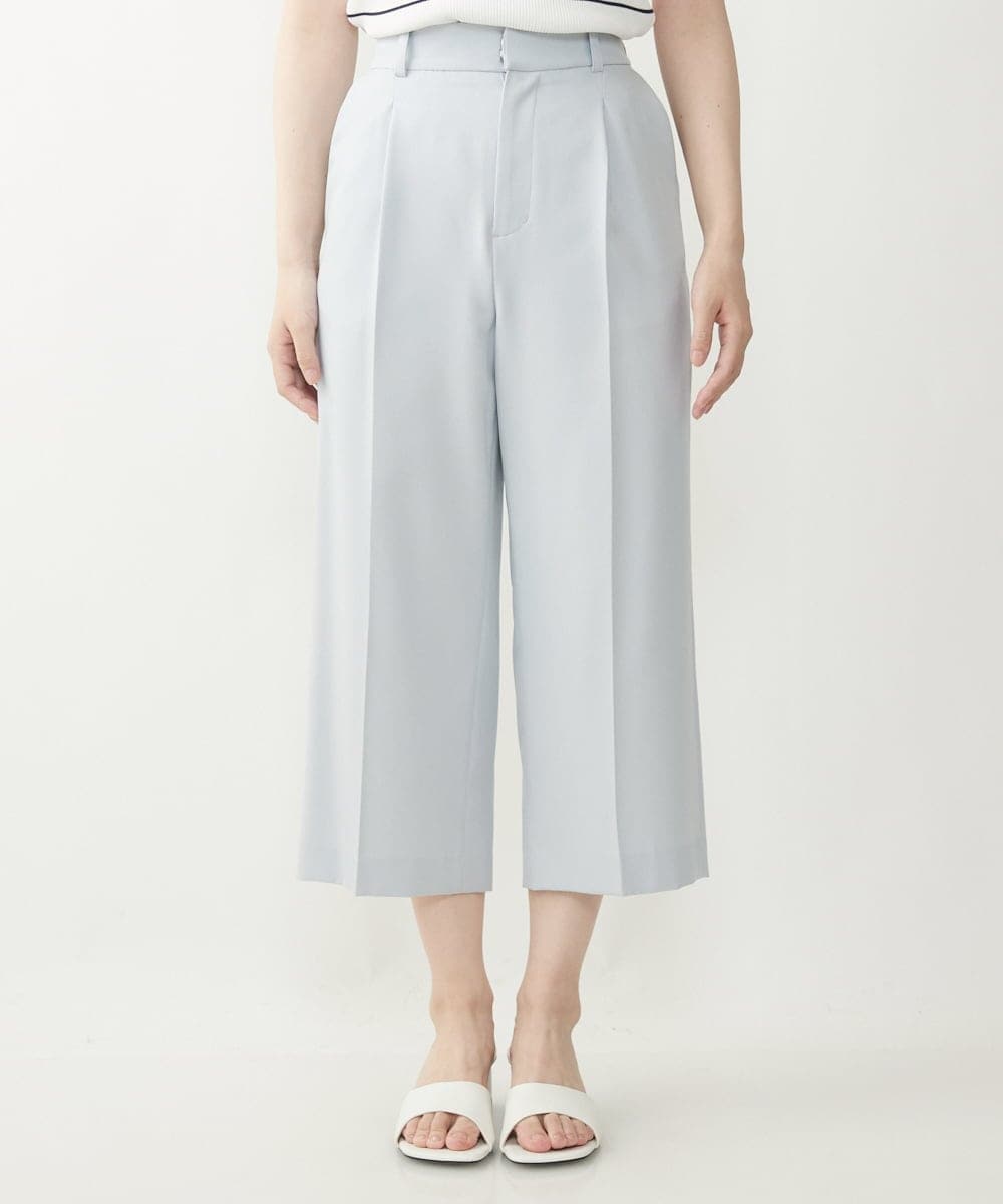 F1LGP56150 MK MICHEL KLEIN(小さいサイズ)(メゾン ドゥ サンク) 【小さいサイズ/Comfortシリーズ】リネンライクベーシックワイドパンツ ライトブルー
