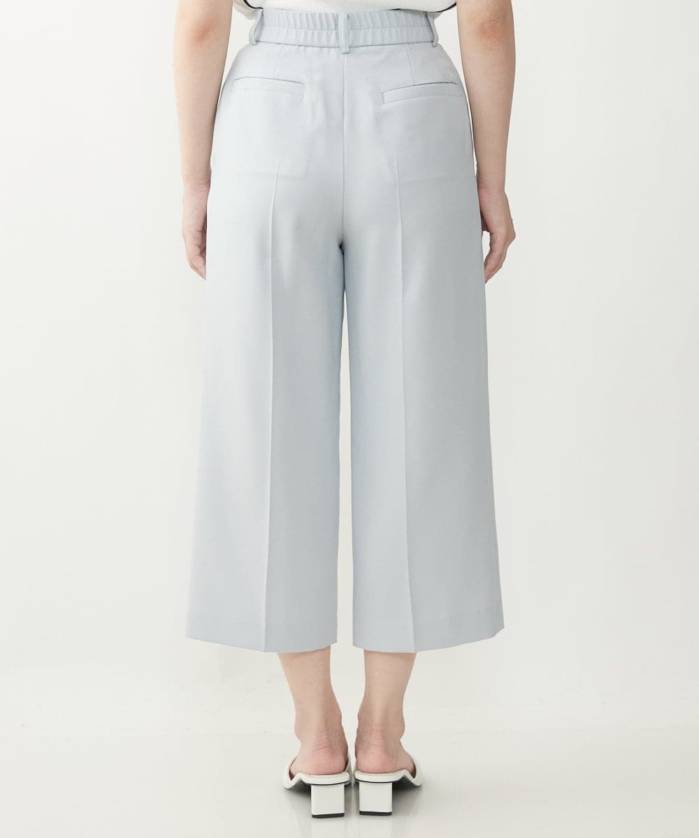 F1LGP56150 MK MICHEL KLEIN(小さいサイズ)(メゾン ドゥ サンク) 【小さいサイズ/Comfortシリーズ】リネンライクベーシックワイドパンツ ライトブルー