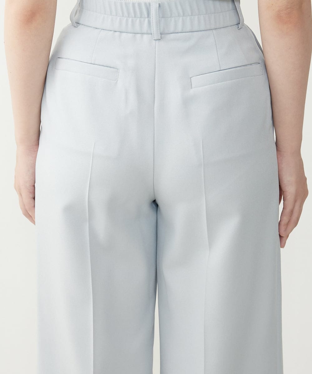 F1LGP56150 MK MICHEL KLEIN(小さいサイズ)(メゾン ドゥ サンク) 【小さいサイズ/Comfortシリーズ】リネンライクベーシックワイドパンツ ライトブルー