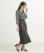 F1LGS03140 MK MICHEL KLEIN(小さいサイズ)(メゾン ドゥ サンク) 【小さいサイズ】サテンガウチョパンツ/洗える ライトベージュ