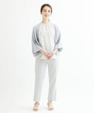 F1LGS14130 MK MICHEL KLEIN(小さいサイズ)(メゾン ドゥ サンク) 【小さいサイズ】リネンライクテーパードパンツ/洗える ネイビー