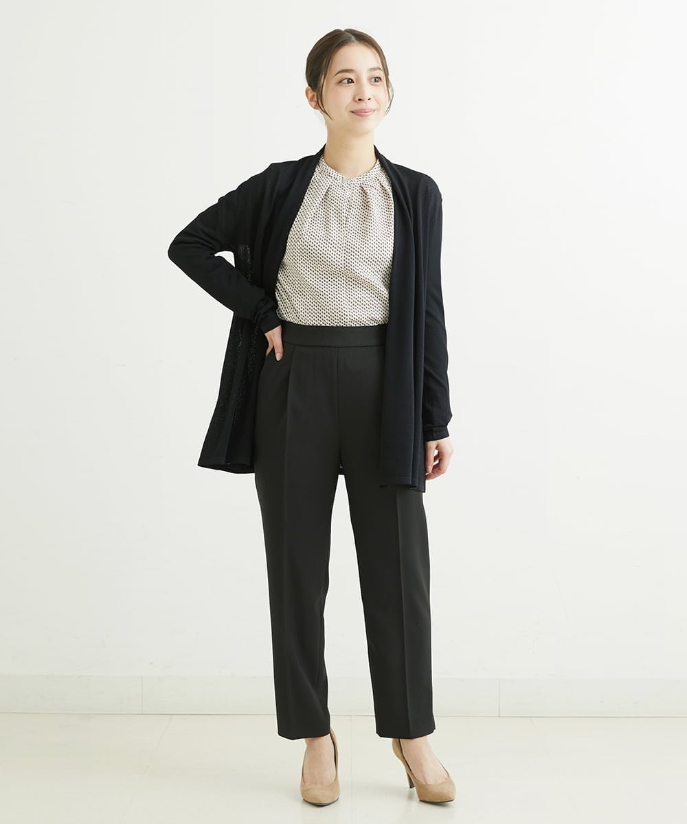 F1LGS36130 MK MICHEL KLEIN(小さいサイズ)(メゾン ドゥ サンク) 【小さいサイズ】リラックステーパードパンツ/洗える ベージュ