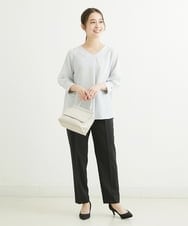F1LGS36130 MK MICHEL KLEIN(小さいサイズ)(メゾン ドゥ サンク) 【小さいサイズ】リラックステーパードパンツ/洗える ベージュ