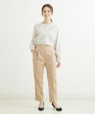 F1LGS36130 MK MICHEL KLEIN(小さいサイズ)(メゾン ドゥ サンク) 【小さいサイズ】リラックステーパードパンツ/洗える ベージュ