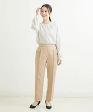 F1LGS36130 MK MICHEL KLEIN(小さいサイズ)(メゾン ドゥ サンク) 【小さいサイズ】リラックステーパードパンツ/洗える ベージュ