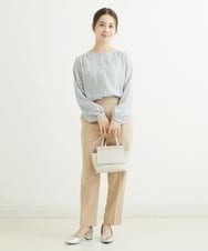 F1LGS36130 MK MICHEL KLEIN(小さいサイズ)(メゾン ドゥ サンク) 【小さいサイズ】リラックステーパードパンツ/洗える ベージュ