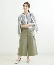 F1LGS40160 MK MICHEL KLEIN(小さいサイズ)(メゾン ドゥ サンク) 【小さいサイズ】カーゴガウチョパンツ/洗える グリーン