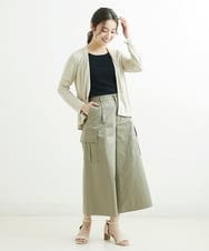 F1LGS40160 MK MICHEL KLEIN(小さいサイズ)(メゾン ドゥ サンク) 【小さいサイズ】カーゴガウチョパンツ/洗える グリーン