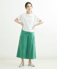 F1LGS40160 MK MICHEL KLEIN(小さいサイズ)(メゾン ドゥ サンク) 【小さいサイズ】カーゴガウチョパンツ/洗える グリーン