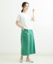 F1LGS40160 MK MICHEL KLEIN(小さいサイズ)(メゾン ドゥ サンク) 【小さいサイズ】カーゴガウチョパンツ/洗える グリーン