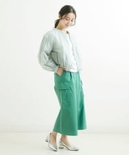 F1LGS40160 MK MICHEL KLEIN(小さいサイズ)(メゾン ドゥ サンク) 【小さいサイズ】カーゴガウチョパンツ/洗える グリーン