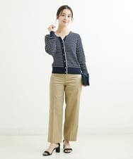 F1LGS46160 MK MICHEL KLEIN(小さいサイズ)(メゾン ドゥ サンク) 【小さいサイズ】ライトツイルストレートワイドパンツ ベージュ