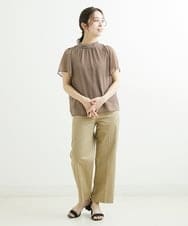 F1LGS46160 MK MICHEL KLEIN(小さいサイズ)(メゾン ドゥ サンク) 【小さいサイズ】ライトツイルストレートワイドパンツ ベージュ