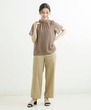 F1LGS46160 MK MICHEL KLEIN(小さいサイズ)(メゾン ドゥ サンク) 【小さいサイズ】ライトツイルストレートワイドパンツ ベージュ