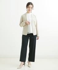 F1LGS46160 MK MICHEL KLEIN(小さいサイズ)(メゾン ドゥ サンク) 【小さいサイズ】ライトツイルストレートワイドパンツ ベージュ