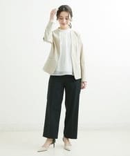 F1LGS46160 MK MICHEL KLEIN(小さいサイズ)(メゾン ドゥ サンク) 【小さいサイズ】ライトツイルストレートワイドパンツ ベージュ