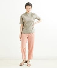 F1LGS53140 MK MICHEL KLEIN(小さいサイズ)(メゾン ドゥ サンク) 【小さいサイズ】ベルト付きテーパードパンツ/洗える サーモンピンク