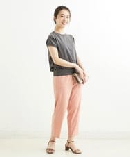 F1LGS53140 MK MICHEL KLEIN(小さいサイズ)(メゾン ドゥ サンク) 【小さいサイズ】ベルト付きテーパードパンツ/洗える サーモンピンク