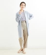 F1LGS53140 MK MICHEL KLEIN(小さいサイズ)(メゾン ドゥ サンク) 【小さいサイズ】ベルト付きテーパードパンツ/洗える サーモンピンク