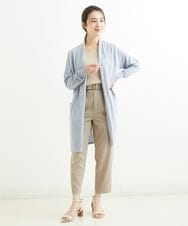 F1LGS53140 MK MICHEL KLEIN(小さいサイズ)(メゾン ドゥ サンク) 【小さいサイズ】ベルト付きテーパードパンツ/洗える サーモンピンク