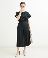 F1LGS66150 MK MICHEL KLEIN(小さいサイズ)(メゾン ドゥ サンク) 【小さいサイズ】プリーツデザインスカーチョ/洗える ブルー