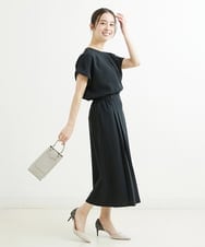 F1LGS66150 MK MICHEL KLEIN(小さいサイズ)(メゾン ドゥ サンク) 【小さいサイズ】プリーツデザインスカーチョ/洗える ブルー