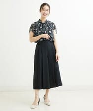 F1LGS66150 MK MICHEL KLEIN(小さいサイズ)(メゾン ドゥ サンク) 【小さいサイズ】プリーツデザインスカーチョ/洗える ブルー