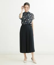F1LGS66150 MK MICHEL KLEIN(小さいサイズ)(メゾン ドゥ サンク) 【小さいサイズ】プリーツデザインスカーチョ/洗える ブルー