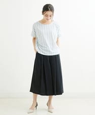 F1LGS66150 MK MICHEL KLEIN(小さいサイズ)(メゾン ドゥ サンク) 【小さいサイズ】プリーツデザインスカーチョ/洗える ブルー
