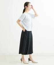 F1LGS66150 MK MICHEL KLEIN(小さいサイズ)(メゾン ドゥ サンク) 【小さいサイズ】プリーツデザインスカーチョ/洗える ブルー