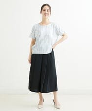 F1LGS66150 MK MICHEL KLEIN(小さいサイズ)(メゾン ドゥ サンク) 【小さいサイズ】プリーツデザインスカーチョ/洗える ブルー