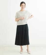 F1LGS66150 MK MICHEL KLEIN(小さいサイズ)(メゾン ドゥ サンク) 【小さいサイズ】プリーツデザインスカーチョ/洗える ブルー