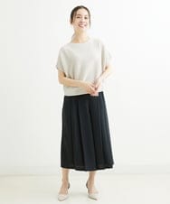 F1LGS66150 MK MICHEL KLEIN(小さいサイズ)(メゾン ドゥ サンク) 【小さいサイズ】プリーツデザインスカーチョ/洗える ブルー