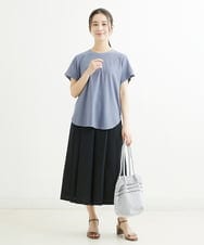 F1LGS66150 MK MICHEL KLEIN(小さいサイズ)(メゾン ドゥ サンク) 【小さいサイズ】プリーツデザインスカーチョ/洗える ブルー