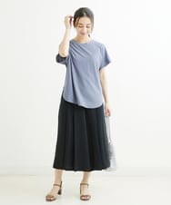 F1LGS66150 MK MICHEL KLEIN(小さいサイズ)(メゾン ドゥ サンク) 【小さいサイズ】プリーツデザインスカーチョ/洗える ブルー