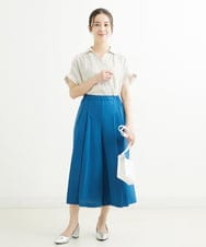 F1LGS66150 MK MICHEL KLEIN(小さいサイズ)(メゾン ドゥ サンク) 【小さいサイズ】プリーツデザインスカーチョ/洗える ブルー